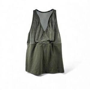 Lululemon Tank Top Mesh Back V Neck in Olive Green Size XS